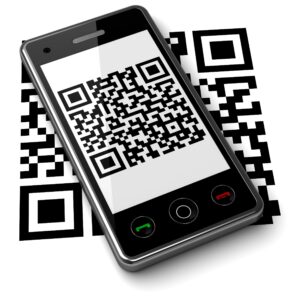 Wireless USB barcode scanner, isolated on white background